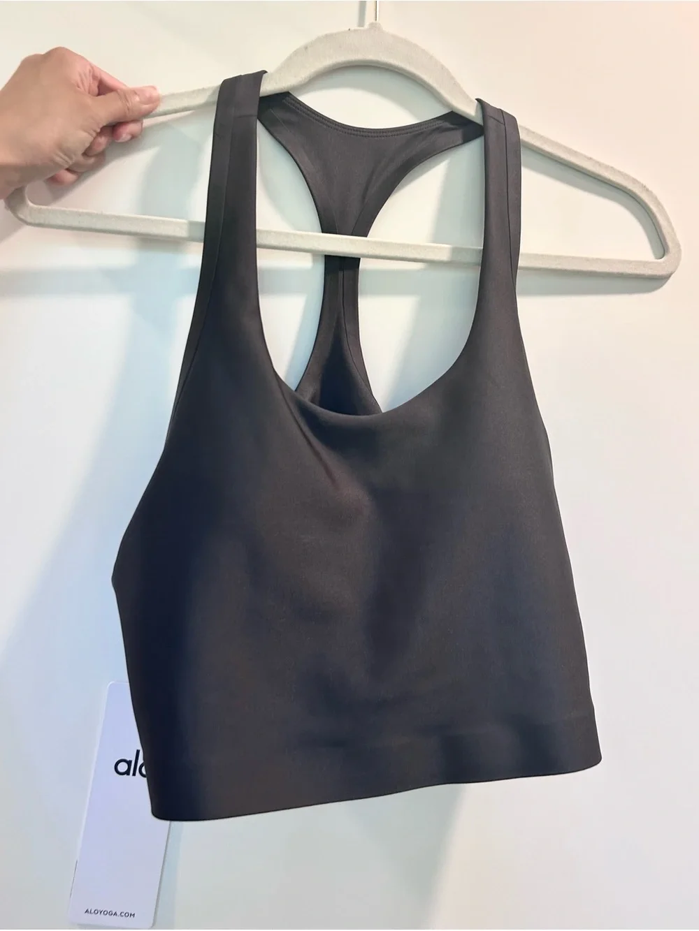 ALO Yoga Airlift Super Sleek Bra Tank in Anthracite | Brand New